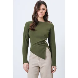 Trend Alacati Stili Ženska bluza Alc-X14716, Kaki