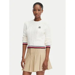 Tommy Jeans Pulover DW0DW22933 Bela Regular Fit