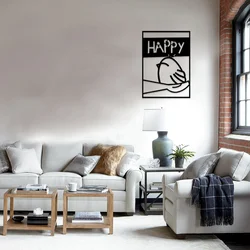 Wallity Zidna dekoracija Happy, Crna