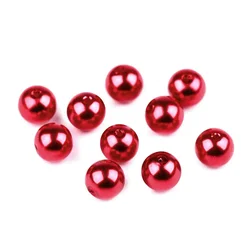 Plastične voščene kroglice / biseri Glance O10 mm - F80 rdeča (500 g)