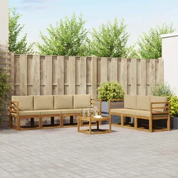 Set vanjskih sofa s jastukom 8 pcs Prirodna i bež