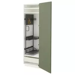 METOD / MAXIMERA Visoki element-ostava, bela/Axstad sivozelena, 60x60x200 cm