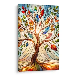 Slika čarobno drevo s pisanimi listi - 80x120