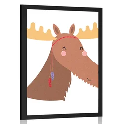 Plakat prikupen los z indijanskimi peresi - 30x45 silver