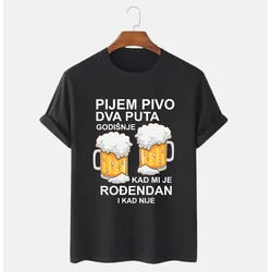 MAFIMI Majica Pijem pivo dva puta godišnje, Crna