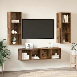 Set TV komoda 3 kom. Staro drvo Konstruirano drvo