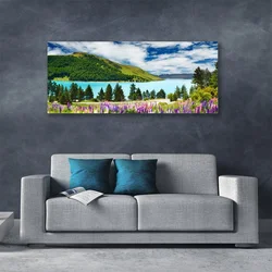 tulup.si Slika na platnu Mountain forest lake landscape 120x60 cm