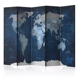 artgeist Paravan Dark Blue World I, 5-Delni, Dvostranski