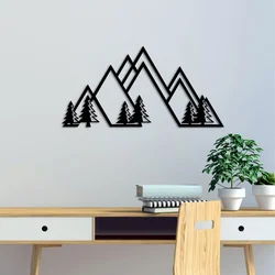 Wallity Zidna dekoracija Mountain-v1, 70x35cm, Crna