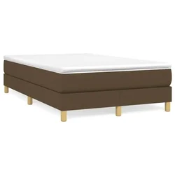 Vidaxl Box spring postelja z vzmetnico temno rjav 120x200 cm blago