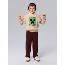 Sinsay - Crewneck duks sa pamukom Minecraft - BEŽ