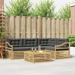 Set vanjskih sofa s jastukom 5 pcs Bijela i antracit Poliester