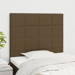 Vidaxl Posteljno vzglavje 2 kosa temno rjav 90x5x78/88 cm blago