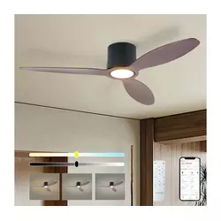 ZEVENTI - LED Stropni ventilator VENTORA LED/24W/230V Wi-Fi Tuya crna/orah +daljinski upravljač