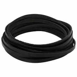 Vidaxl Usnjeni trak Črna 200 x 0,6 cm Usnje