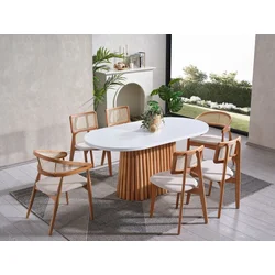 Hanah Home Trpezarijski sto i stolice Soho, 170x90x75 cm, 6 stolica, Beli