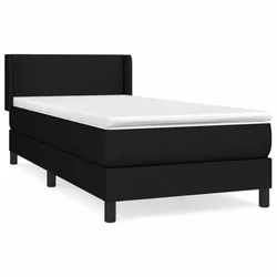 Vidaxl Box spring postelja z vzmetnico črna 100x200 cm blago