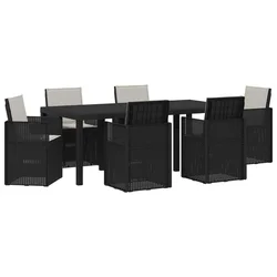 Vrtni set za objed s jastukom 7 pcs Antracit i Svjetlosiva PP