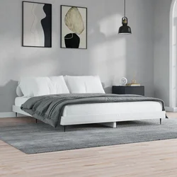 Okvir za krevet visoki sjaj bijeli 220x200 cm konstruirano drvo