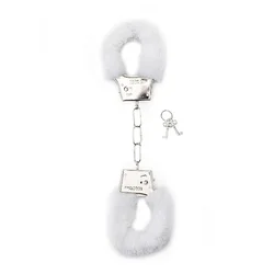 LUX Erotične manšete s krznom bdsm bondage bela