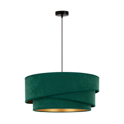 Duolla - Luster na sajli KOBO 1xE27/15W/230V prečnika 45 cm zelena/zlatna