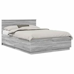 Vidaxl Konstrukcija postelje Siva Sonoma 150 x 200 cm Inženirski les