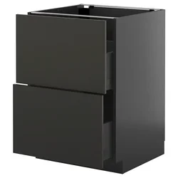 METOD / KNIVSHULT Pod.element, 2fronta/2vis.fioke, Crnosiva/Nickebo boja antracita, mat, 60x60 cm