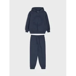 Sinsay - Postavljena trenerka: hoodie loose kroja i oversize pantalone - mornarsko