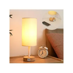 Brilagi - Stona lampa sa USB priključkom TABLON 1xE27/25W/230V hrast/bela/krem