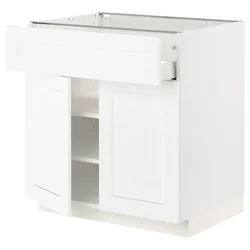 METOD / MAXIMERA Podni element s fiokom/2 vrata, bela Enköping/bela im. drveta, 80x60 cm