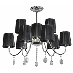 Sorento Viseća Lampa 9X40W E14 Chrome Lampshade Black