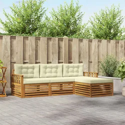 Set vanjskih sofa Prirodna i krem 249,5 x 162,5 x 73 cm
