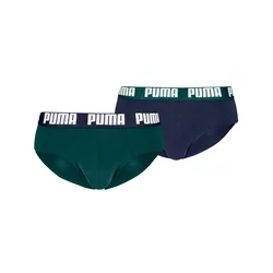 Mens Puma Briefs (2-Pack), Green, Size 3, Clothing
