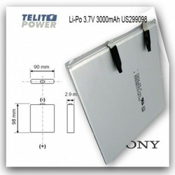 Li-Polimer 3.7V 3000mAh US299098 SONY ( 361 )