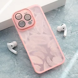 Maska za iPhone 16 Pro Max Glitter Feather roze