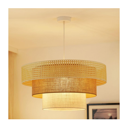 Brilagi - Luster na sajli CEDAR LUNETA 1xE27/15W/230V preč. 60 ratan/smeđa/krem