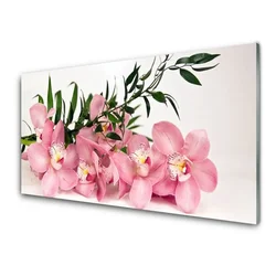 tulup.si Slika na steklu Orhideje spa 120x60 cm 4 obešalnika