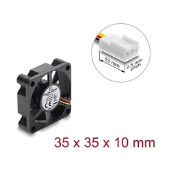 DeLOCK 67617 aksialni ventilator 12 V DC 35 x 35 x 10 mm, črn