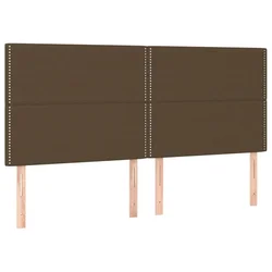 Vidaxl Vzglavje postelje temno rjavo 180x5x118/128 cm blago