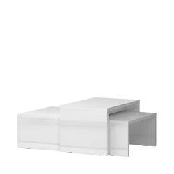 JELA KLUB STO SET2 - kolekcija Piano - Bela lak/Kristalno Bela HG Lak - 102x38x67 cm