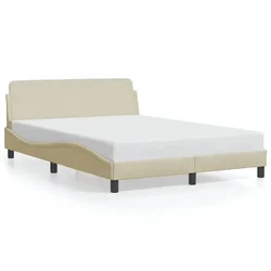 Vidaxl Posteljni okvir Dover krem 140x200 cm tkanina
