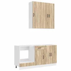 vidaXL Set omar s predalom s polico 5 pcs Sonoma hrast Konstruiran les