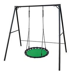 Double Fun Gnezdo - velika ljuljaška za decu - crna metalna konstrukcija 120x160x200 i ljuljaška krug