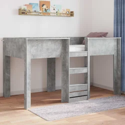 Krevet na kat za djecu s pohranom Betonski sivi 90 x 190 cm