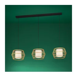 EGLO Viseća lampa MONTERROSO 3xE27 139,5 cm bambus/bela/crna 390234