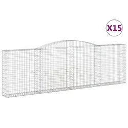 Lučne gabionske košare 15kom 400x30x120/140cm pocinčano željezo