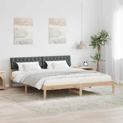 Okvir kreveta smeđe i tamnosivo 180 x 200 cm Masivna borovina