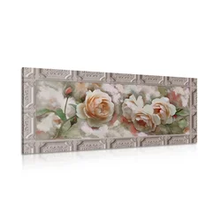 Slika vrtnice v vintage okvirju - 80x40