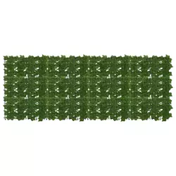 Vidaxl Ograja za balkon z listi Zelena 200 x 75 cm