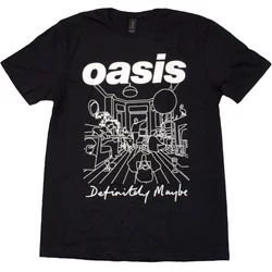 Oasis Majica Definitely Maybe Line Drawing Unisex Black M